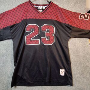 Jack Pot New York 32 Jersey Black Red Pattern Sports Top XL